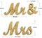Gold Mr and Mrs Signs Sweetheart Decorations Wooden Freestanding Letters